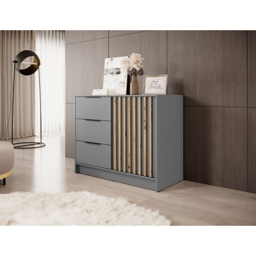 Dizaina kumode NELLY 2D, pelēks